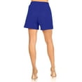 thumbnail image 3 of Women's Casual Comfy Elastic High Waist Basic Solid Pants Shorts Made in USA, 3 of 3