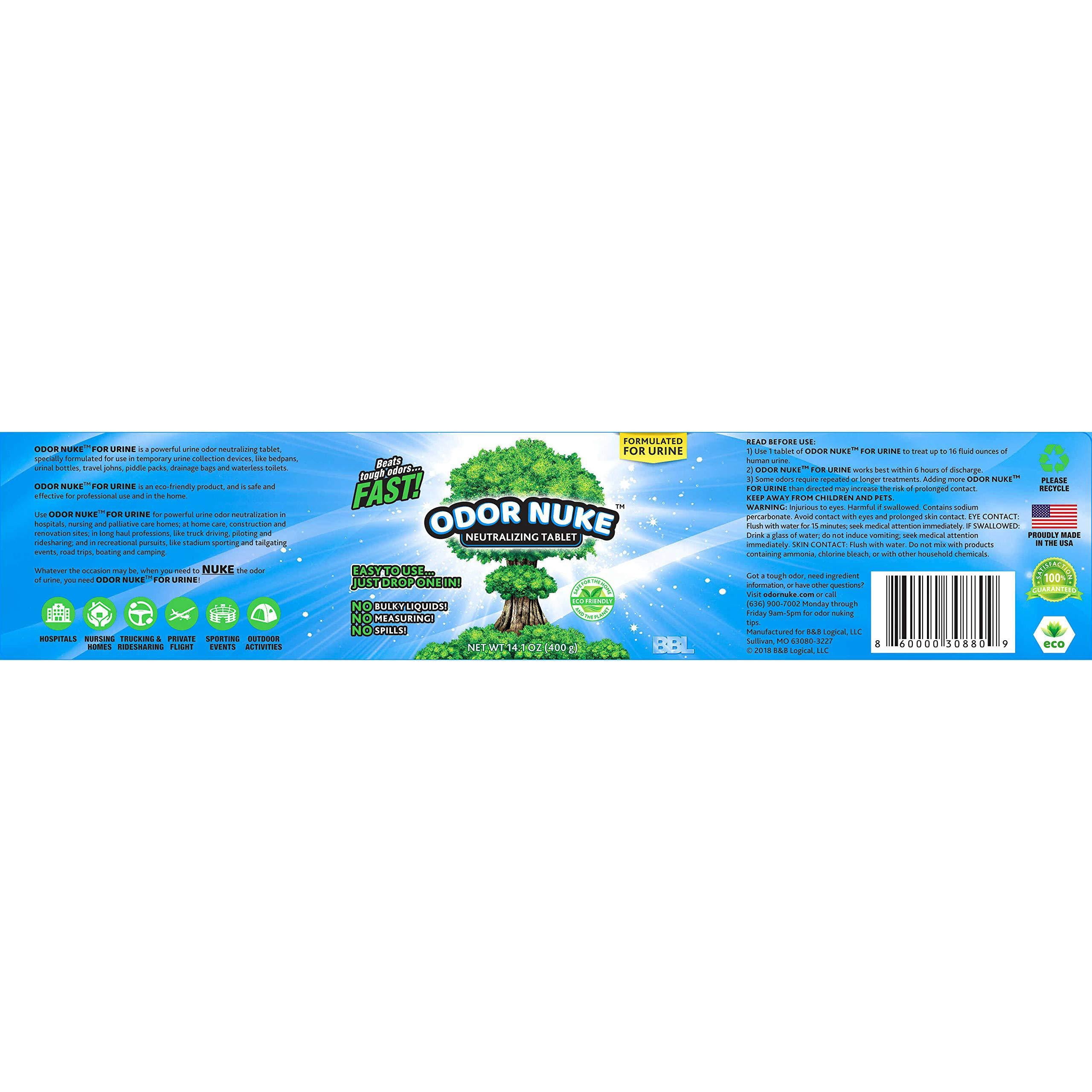 Odor Nuke Urine Odor Neutralizer Tablets for Portable Urinals, Bedside Commodes, Bed Pans and Camping Toilets, 14.1 oz - Walmart.com Odor Nuke Urine Odor Neutralizer Tablets for Portable Urinals, Bedside Commodes, Bed Pans and Camping Toilets, 14.1 oz - Walmart.com