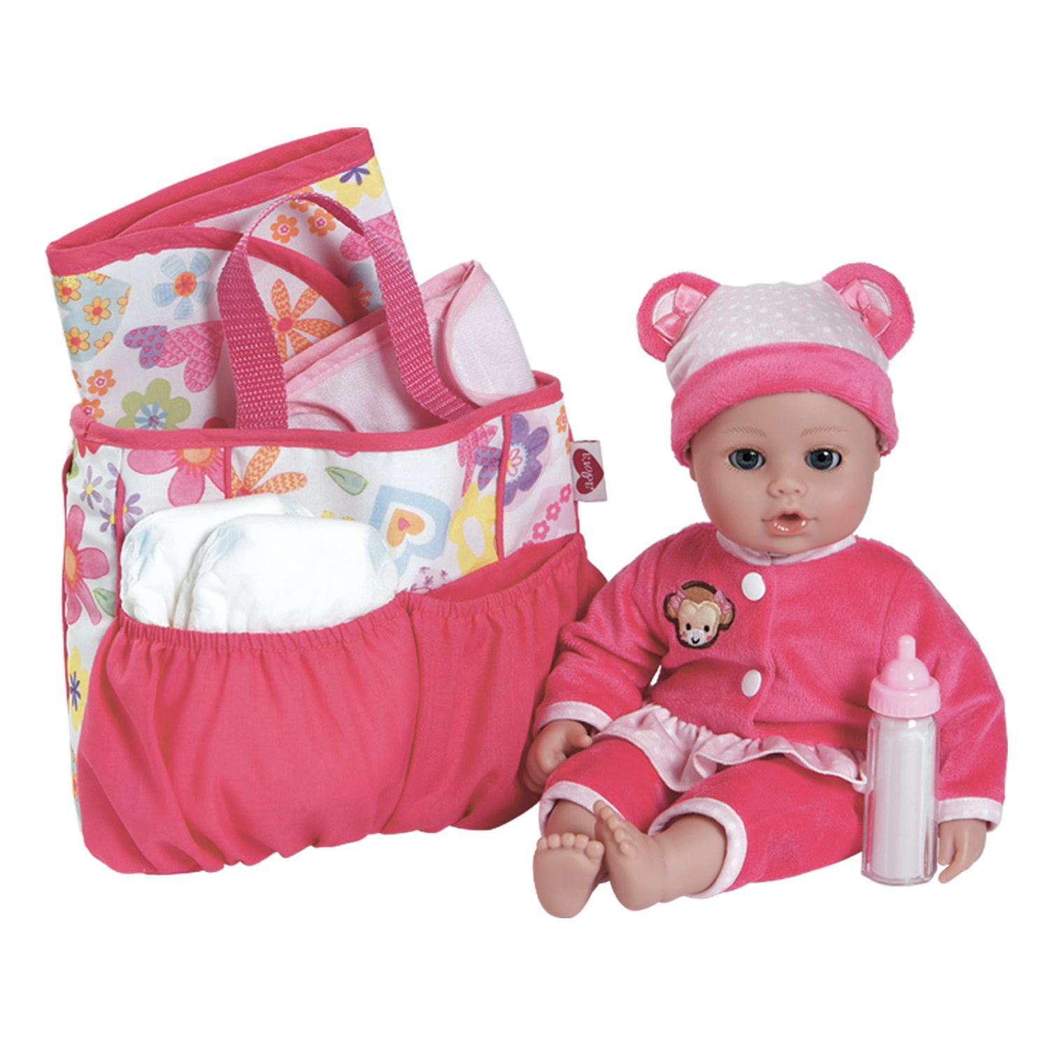 Adora Baby Doll Diaper Bag Accessories With 5-Piece Changing Set