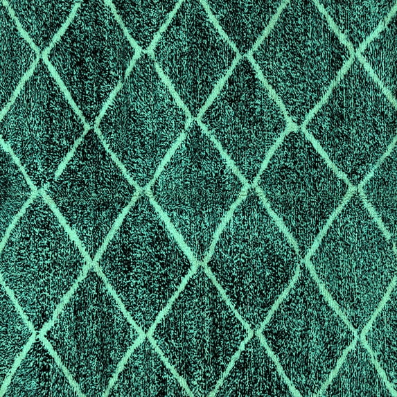 Ahgly Company Machine Washable Indoor Square Abstract Turquoise Blue Modern Area Rugs, 4' Square