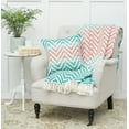 thumbnail image 4 of Chevron Coral and Green Throw Pillow, 18" x 18", 4 of 5