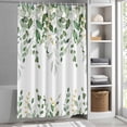 thumbnail image 5 of Green Eucalyptus Leaf Shower Curtain, Spring Country Farmhouse Plants Leaves Waterproof Shower Curtain Set with 12 Hooks Lightweight Bath Curtains Fabric Bathroom Decor 72x72 Inches, 5 of 9