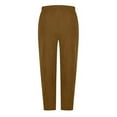 thumbnail image 4 of DHFJKG Corduroy Pants Women Baggy Comfy Joggers Elastic Waist Palazzo Harem Pants Side Button Up Solid Color Cozy Trousers, 4 of 7