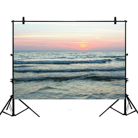 Image of PHFZK 7x5ft Ocean Beach Backdrops Soft Sea Wave Photography Backdrops Polyester Photo Background Studio Props