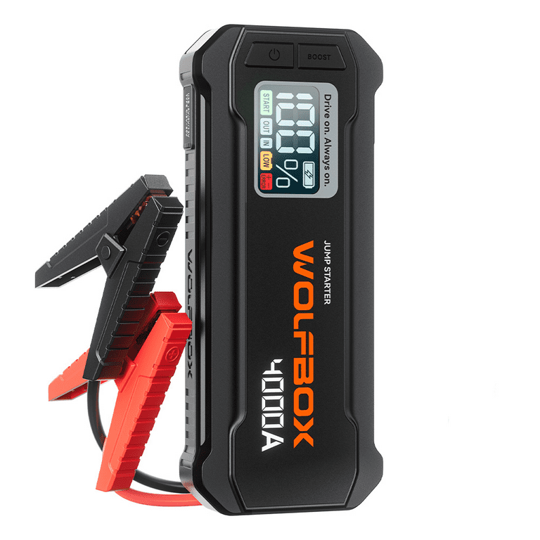 WolfBox JS24 Car Battery Jump Starter, Portable 4000A Jump Starter