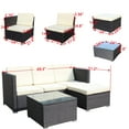 thumbnail image 6 of 3 Piece Patio Furniture Set,All-Weather Outdoor Sectional Sofa Set,Patio Conversation Set with Table & Cushions for Patio Deck Garden Poolside Yard,Beige, 6 of 13