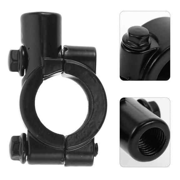 GOOHOCHY Durable Aluminum Alloy Motorcycle Mirror Mount for Outdoor Use Black Color Fits Various Bikes 2 Pieces