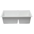 thumbnail image 4 of Pemberly Row White 33" Double Bowl Drop In Granite Composite Kitchen Sink, 4 of 9