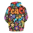 thumbnail image 3 of Peace Floral Hippie Pattern 3d Sweatshirts Hoodie Fashion Casual Personality Men's Women Street Hoodie Pullovers Long Sleeve Comfortable Top, 3 of 6