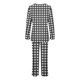 thumbnail image 5 of Puntoco Traje De Manga Larga + Pantalón Con Cuello En V Estampado Informal A La Moda Para Mujer Negro L, 5 of 6