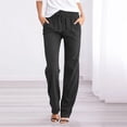 thumbnail image 3 of Women Pants Casual Yoga Straight Leg Comfy Drawstring Lounge Running Long Active Sweat Plus Size Cargo Trousers, 3 of 3
