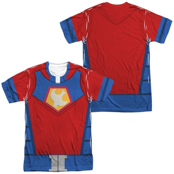 Peacemaker Uniform Tee Unisex Adult Sublimated Halloween Costume T Shirt (2X-Large) White (Front/Back)