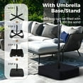 thumbnail image 3 of Alpha Joy 15ft Extra Large Outdoor Patio Double-Sided Umbrella with Solar Lights & Umbrella Base, Tawny, 3 of 6