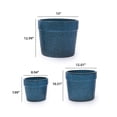 thumbnail image 3 of S-HOME Set of 3 Antique Blue Ceramic Planters, 15" 12" 9"  Modern Flower Pots for Indoor/Outdoor, 3 of 12