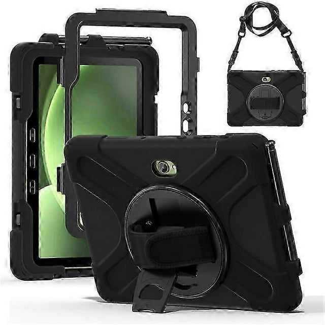 For Samsung Galaxy Tab Active5 Pro X350 X356b Active Pro T540 T545 T547 Active4 Pro T630 T636 Kickstand Case Cover With Shoulder Strap Black