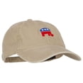 thumbnail image 5 of Mini Republican Elephant Embroidered Washed Buckle Cap - Khaki OSFM, 5 of 5