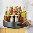 thumbnail image 4 of Lazy Susan Organizer Metal Steel Turntable 12 inch, SAYZH Rotating Spice Racks for Pantry Cabinet Cupboard Organizer Table Black, 4 of 7
