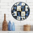 thumbnail image 3 of Yayeee Wall Clock Battery Operated 9.5" Silent Quartz Non-Ticking for Living Room Decor, Black and Blue Cat, 3 of 8