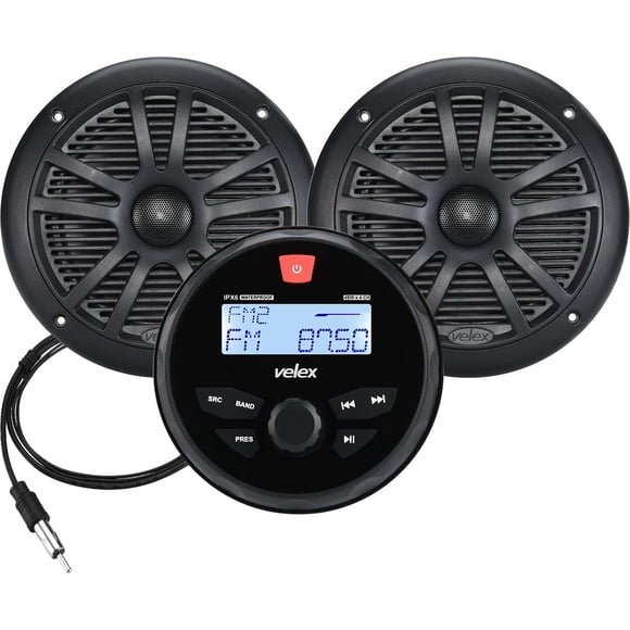 Paquete de altavoces estéreo marinos Velex VX163 con 2 x 6.5