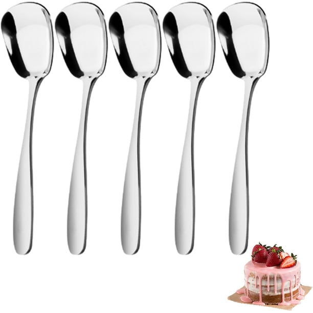 Cucharas de acero inoxidable con cabeza cuadrada Arithmeticn, Cucharas de acero inoxidable con cabeza cuadrada, Cucharas medidoras de acero inoxidable, Cucharas de postre