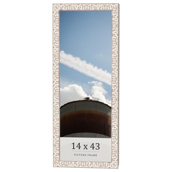14x43 Frame White Real Wood Picture Frame Width 1.5 inches | Interior Frame Depth 0.5 inches |