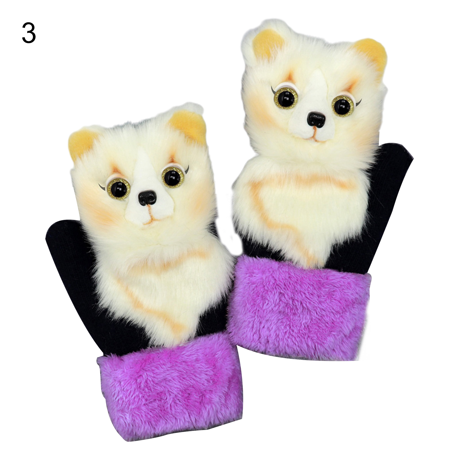 Fragarn Fashion Knitting Gloves Keep Warm Plush Cutes Lovers Wool Glove