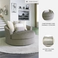 thumbnail image 4 of Ashley Furniture Creswell Oversized Swivel Fabric Accent Chair in Stone Gray, 4 of 14