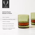 thumbnail image 3 of Viski Rocks Glasses for Whiskey, Margarita Gifts, 11.5 oz Set of 2, Green, 3 of 9
