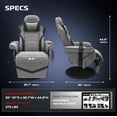 thumbnail image 3 of RESPAWN 900 Console Gaming Recliner with Footrest and Lumbar Support - Comfortable Ergonomic Gaming Chair with Headrest, No Wheels, Reclining, Heavy Duty, Racing Style Video Game Chairs - Gray Fabric, 3 of 7