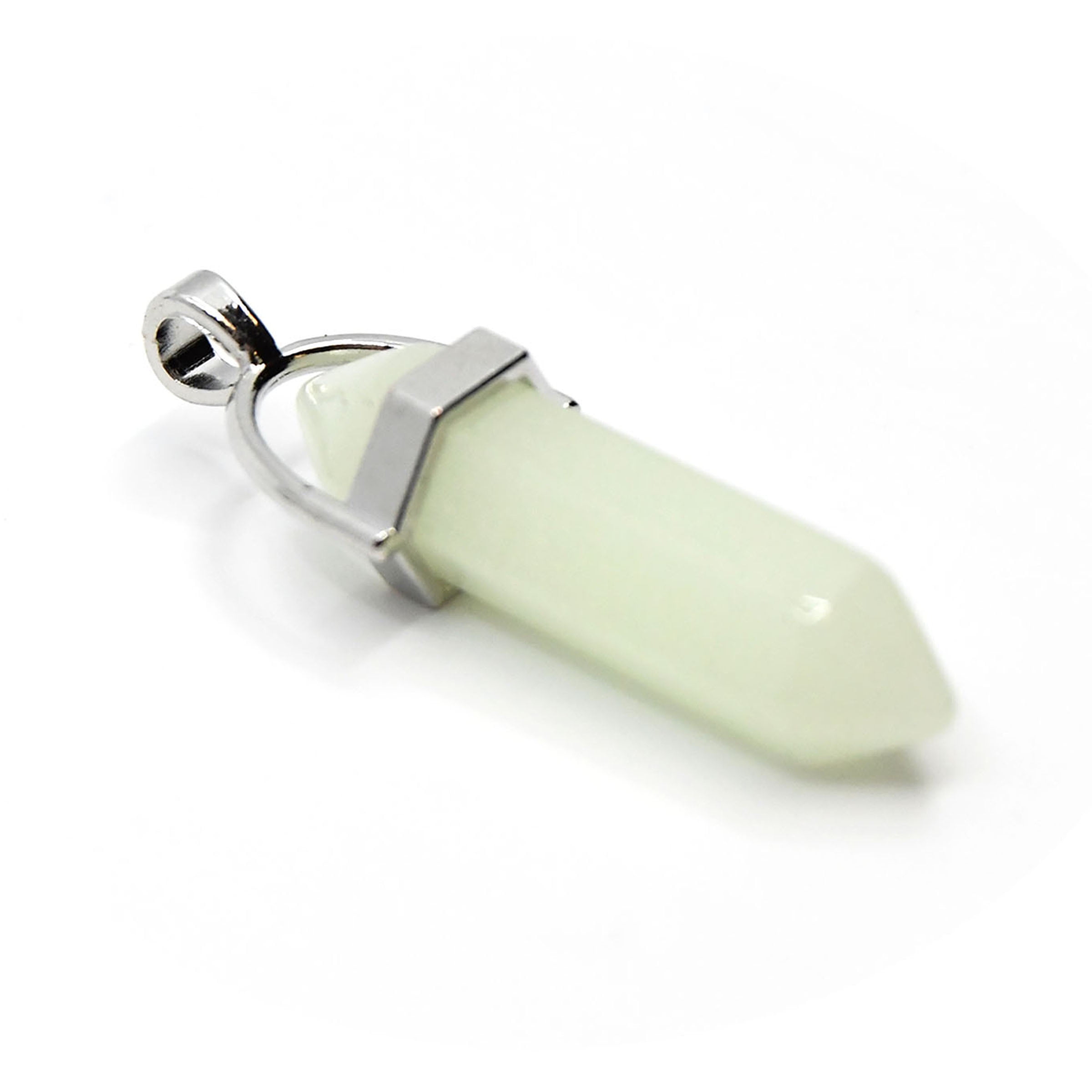 Blue Moon Beads Glow in The Dark Green Glass Dagger Pendant for DIY Jewelry, Unisex, Adult, 1 Piece