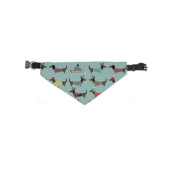 Denim Festive Dachshund Pattern Bandana -Image by Shutterstock, Large