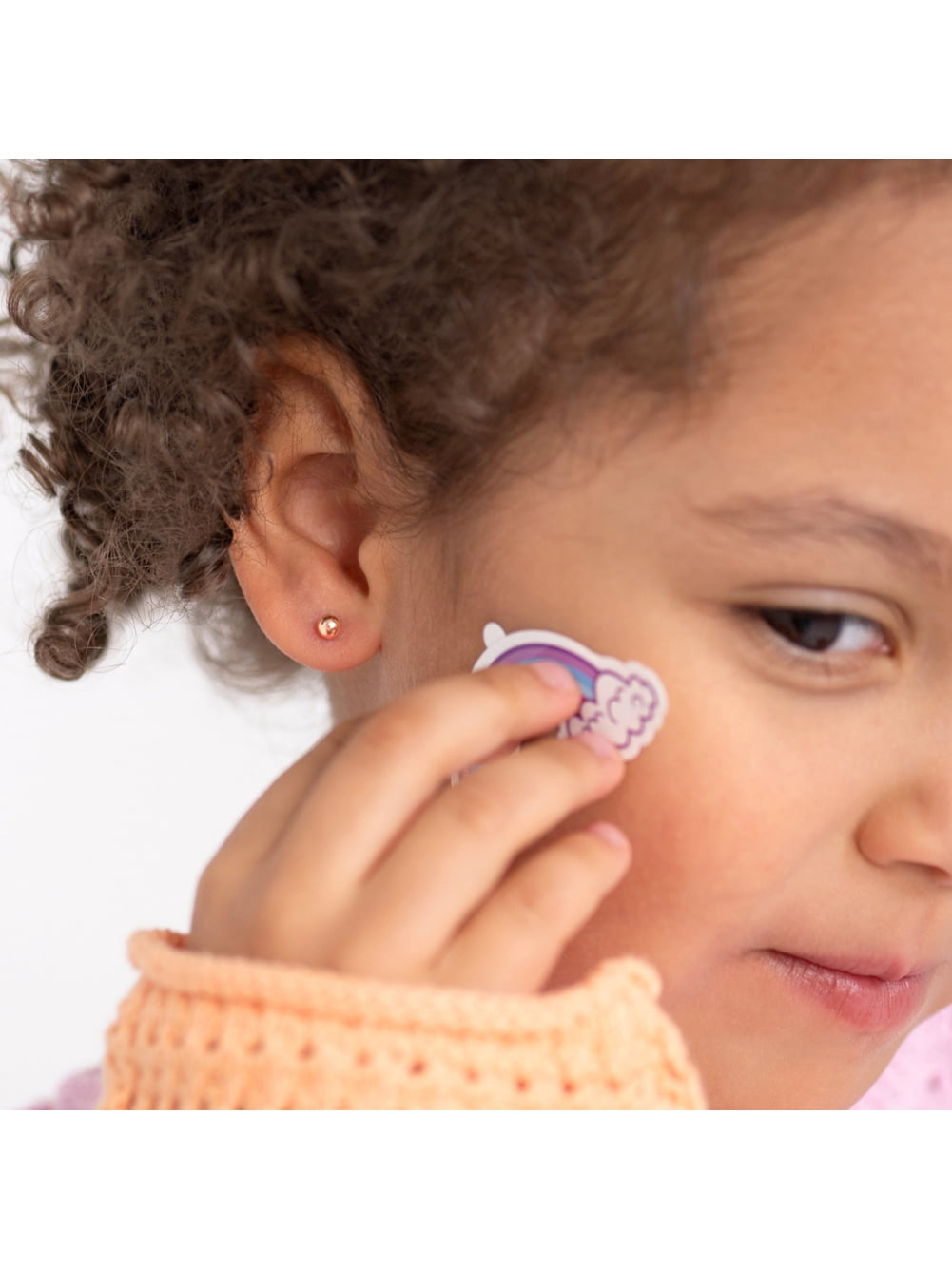 14k Rose Gold 4mm Plain Ball Earrings with Safety Screw Backs for Little Girls