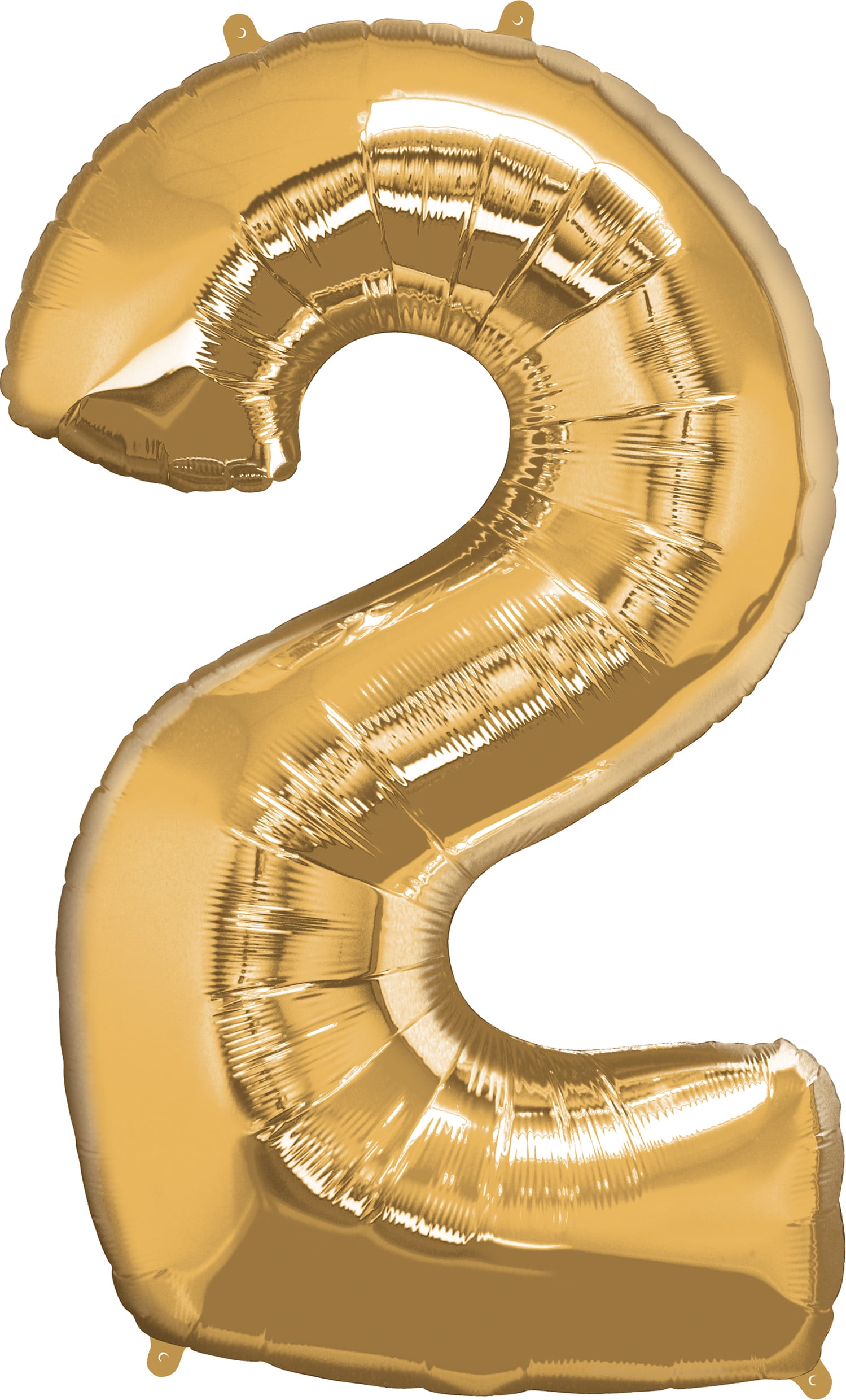 Way to Celebrate Number 2 Gold Foil Balloon - Walmart.com