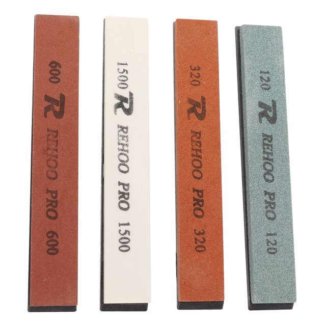 Knife Sharpening Stone Set, Practical White Lasting Sharpness Strong Structure 120 320 600 1500 Grit Knife Sharpener for Chisels for Axes