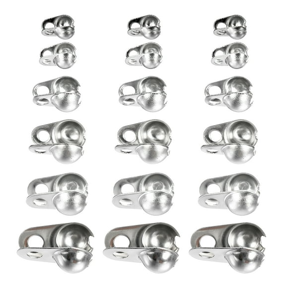Uxcell 2/2.4/3.2/4.5/5/6mm Stainless Ball Chain Connector Clamshell Link Clasp 130 Pack