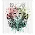 thumbnail image 3 of Ambesonne Yorkie Shower Curtain, Dog Sketch Flowers, 69"Wx70"L, Black White, 3 of 3