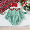 thumbnail image 3 of Gelikeya Christmas Baby Clothes for Girls Cute Santa Reindeer Print Rompers + Headband 2 Piece Outfits Bodysuit (A02 Green, 12-18 Months), 3 of 5