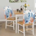 thumbnail image 5 of Sea Corals Seahorse Chair Covers Set of 6 Summer Beach Sea Stars Chair Back Covers Stretch Removable Washable Slipcovers Protector for Dining Room Kitchen Party Decor, 5 of 9