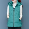 thumbnail image 2 of DHFJKG Women's Classic Padded Vest Cost Solid Color Sleeveless Hooded Zipper Jacket With Pockets Mid-Long Leisure Coats, 2 of 4