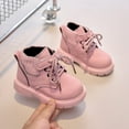 thumbnail image 6 of CAICJ98 Toddler Boys Girls Short Boots Kids Outdoor Waterproof Hiking Ankle Booties Non-Slip Combat Boots Kids Pink,6(Toddler/Little Kid), 6 of 7