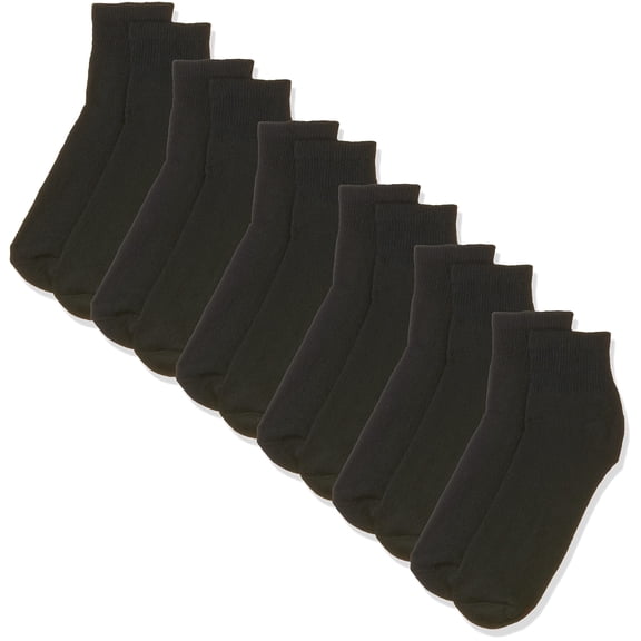 Hanes Men's Full Cushion Socks Ankle Black, 6-12-Black (6 pack)