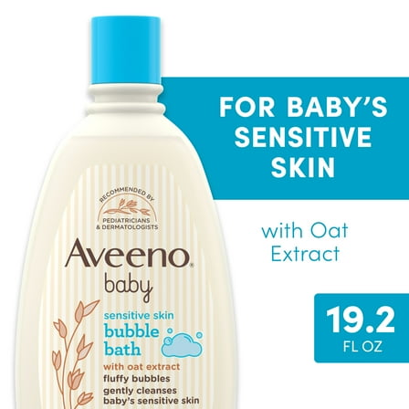 Aveeno Baby Sensitive Skin Bubble Bath with Oat Extract, 19.2 fl. oz