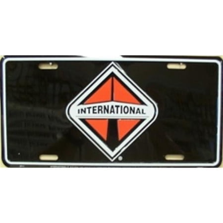 212 Main 2711 6 x 12 in. International on Black Metal License Plate