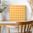 thumbnail image 2 of Framed Canvas Wall Art for Living Room Orange Yellow Check Plaid Wall Decor, Classic Check Block Aesthetic Paintings for Bedroom Office Kitchen Bathroom, Ready to Hang Artwork Wall Pictures 8x8 Inch, 2 of 9