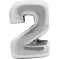 thumbnail image 2 of 925 Sterling Silver Charm For Bracelet Number 2 Bead Alphabet Numeral, 2 of 8