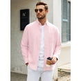 thumbnail image 3 of sogami Men's Casual Oxford Long Sleeve Shirt Button Down Collar Cotton Shirt, 3 of 7