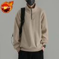 thumbnail image 3 of Sudaderas para hombre Top sin capucha Ropa para hombre Jersey liso Polar con media cremallera Sudadera divertida Harajuku Moda Otoño Emo, 3 of 5