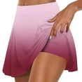 thumbnail image 2 of Jacenvly New Sport Skirt with Shorts Trendy Gradation Mini Skorts Elastic Waist High Waisted Breathable Ladies Summer Skorts, 2 of 6