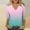 Pink, variant on Sentmoon Going out Tops Three Quarter Sleeve V Neck Beach Tshirts Gradient Color Print Relaxed Concert Outfits for Women 2025 Summer Trendy for Tropical Vacation XXL