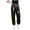 Black, variant on fatyb Boys Girls Shiny Pants Glitter High Waist Dance Pants Elastic Bottom Kids Party Clubwear Trousers